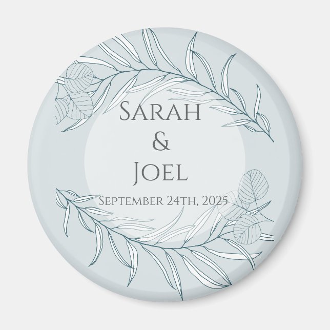 Elegant Boho Wildblume Wedding Magnet (Vorne)