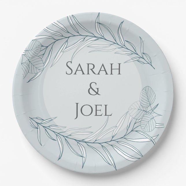 Elegant Boho Wildblume Wedding Pappteller (Vorderseite)