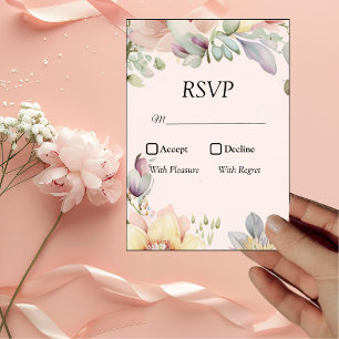 Elegant BOHO Wildblume Wedding RSVP Karte