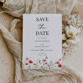 Elegant Boho Wildblume Wedding Save The Date