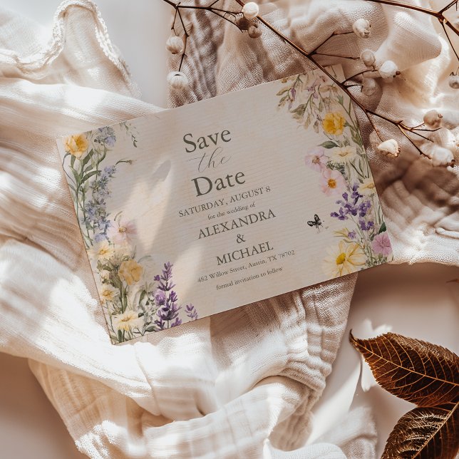 Elegant Boho Wildblume Wedding Save The Date (Von Creator hochgeladen)