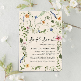 Elegant Boho Wildblumen Bridal Brunch Dusche Einladung