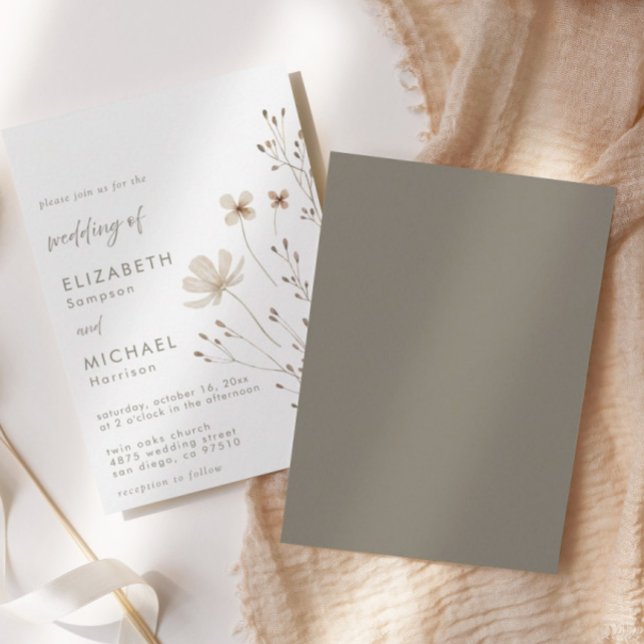 Elegant Boho Wildblumen Floral Wedding Einladung (Von Creator hochgeladen)