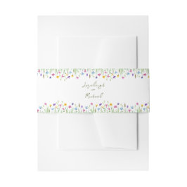 Elegant Boho Wildblumen Hochzeit Einladungsbanderole