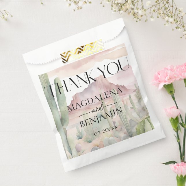 Elegant Boho Wüste Landschaft Cactus Wedding Geschenktütchen (Versiegelt)