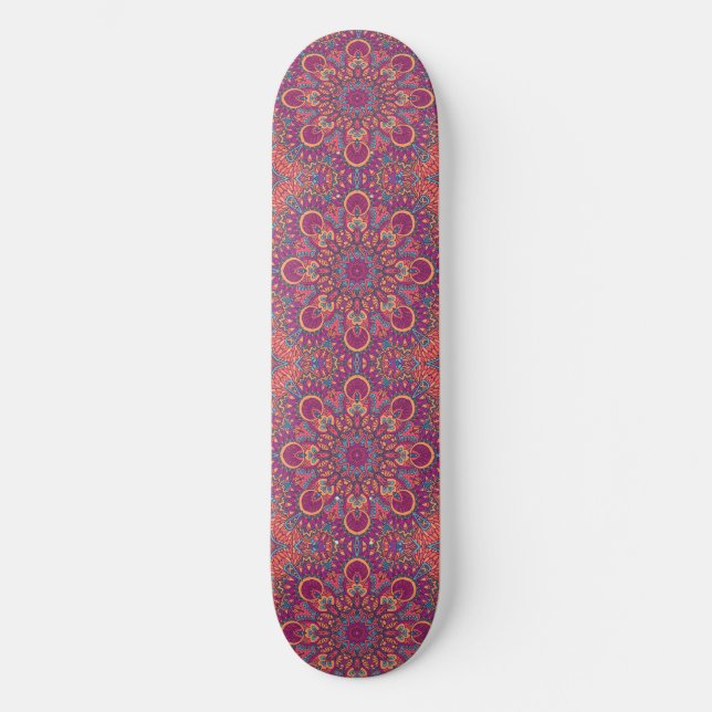 elegant Boho Yoga Mandala Skateboard (Vorderseite)
