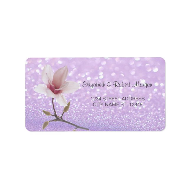 Elegant Bokeh Glittery, Magnolia Étiquette Mariage (Devant)