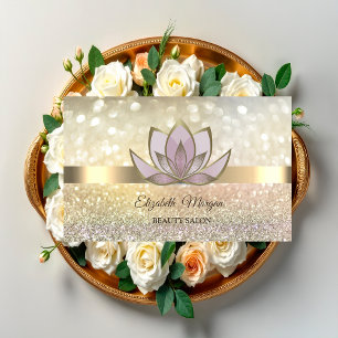 Elegant Bokeh Gold, Lotus Blume Visitenkarte