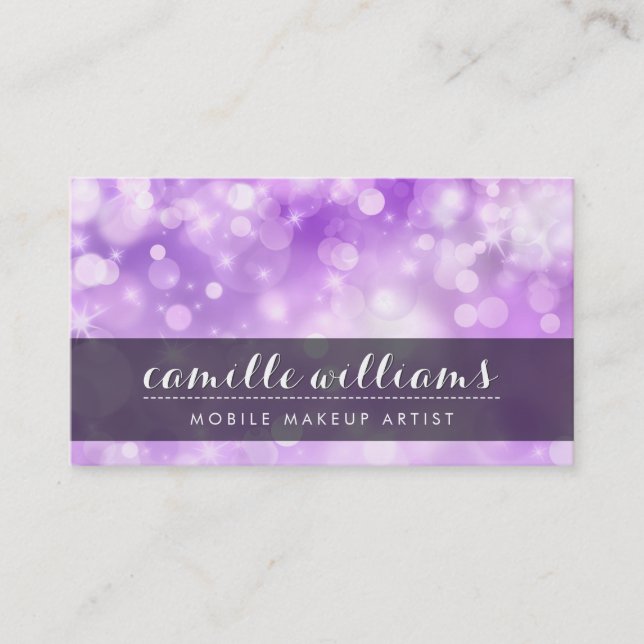 ELEGANT BOKEH PATTERN whimsical stylish lila Visitenkarte (Vorderseite)