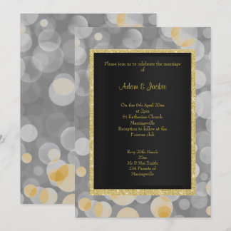 ELEGANT BOKEH SILVER GOLD WEDING EINLADUNG