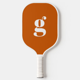 Elegant Bold Mit Monogramm Initial Burnt Orange Pickleball Schläger