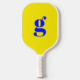 Elegant Bold Mit Monogramm Initial Canary Yellow Pickleball Schläger
