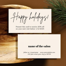 Elegant Bold Pastel Holiday Salon Coupon