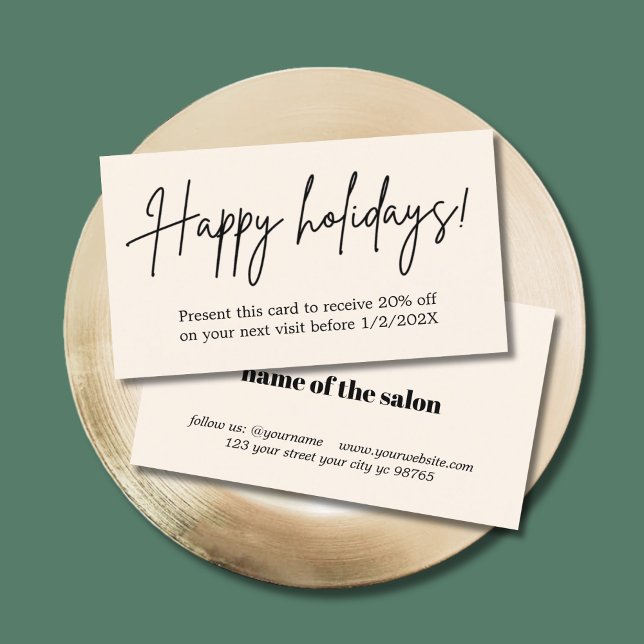 Elegant Bold Pastel Holiday Salon Coupon (Von Creator hochgeladen)