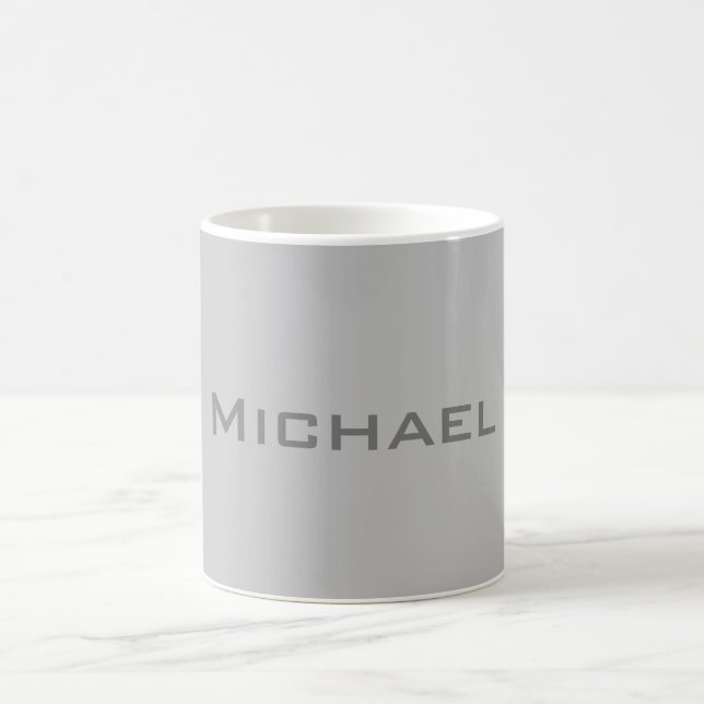 Elegant Bold Retro Gray Your Name Kaffeetasse (Mittel)
