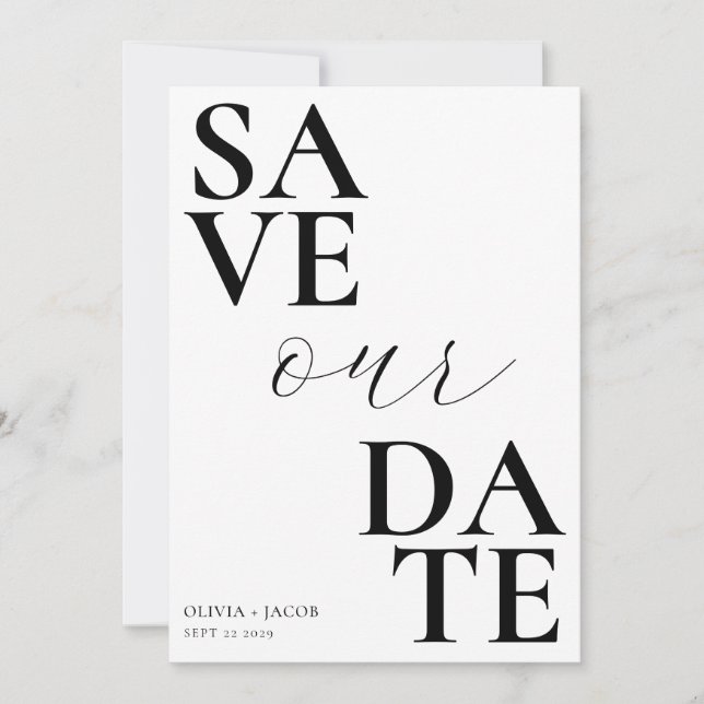 Elegant Bold Typografy Script Wedding Save The Date (Vorderseite)