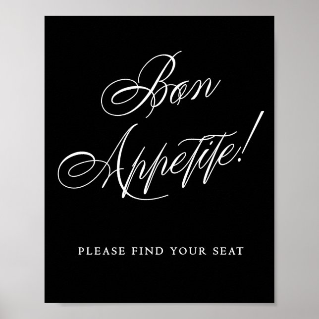 Elegant Bon Appetite Finden Sie Ihren Platz | weiß Poster (Vorne)