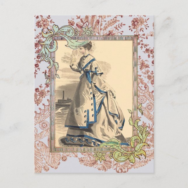 Elegant Bon Voyage Postkarte (Vorderseite)