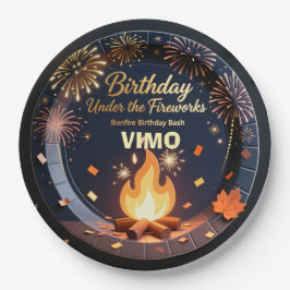 Elegant Bonfire Night Birthday Party Paper Plates  Pappteller