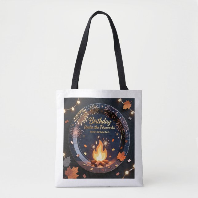 Elegant Bonfire Night Birthday Tote Bag Tasche (Vorderseite)