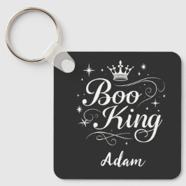 Elegant "Boo King" Name Halloween Kalligrafie Schlüsselanhänger