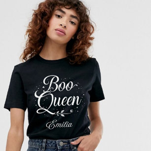 Elegant Boo Queen Name Halloween Schwarz-Weiß Sweatshirt
