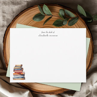 Elegant Book Lover's From The Desk Of Personalized Mitteilungskarte