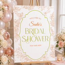 Elegant Botanical Bridal Shower Welcome Sign