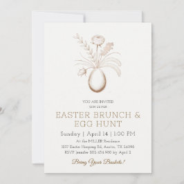 Elegant Botanical Easter Brunch Invitation Card