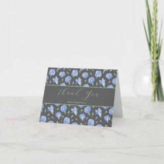 Elegant Botanical Floral Folded Thank You Card Dankeskarte