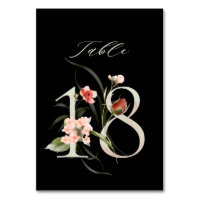 Elegant Botanical Floral Number 18, Schwarz