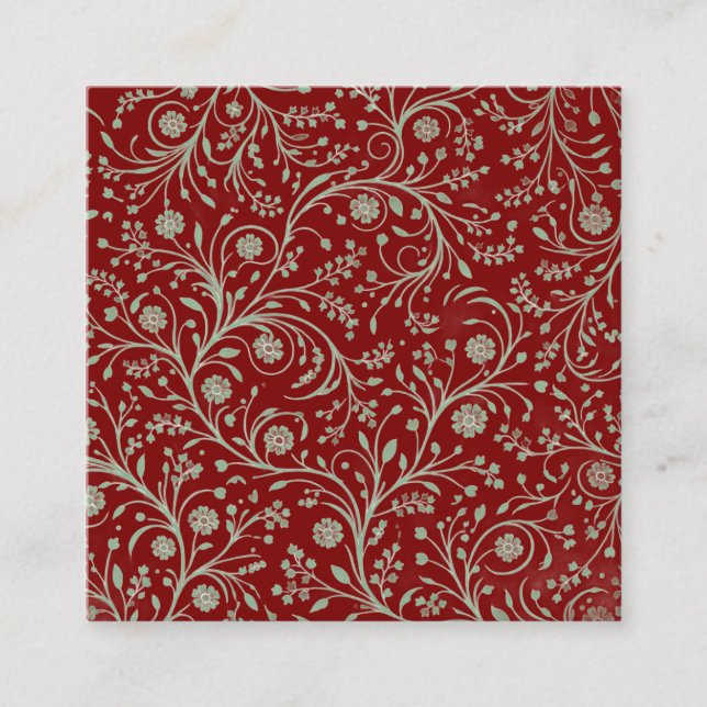 Elegant Botanical Floral Pattern – Minimal Nature  Quadratische Visitenkarte (Vorderseite)