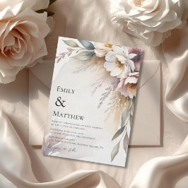 Elegant Botanical Floral Wedding Invitation