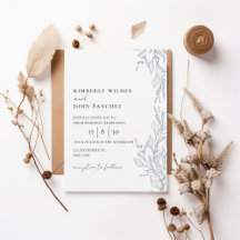 Elegant Botanical Frame Wedding Invitation