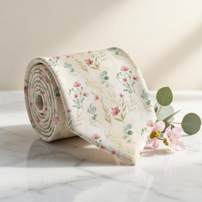 Elegant Botanical Spring Floral Krawatte (Von Creator hochgeladen)