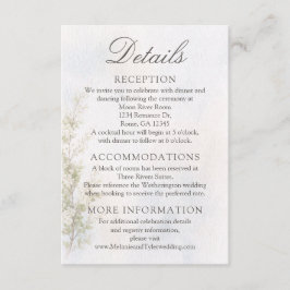 Elegant Botanical Wedding Details Card Begleitkarte