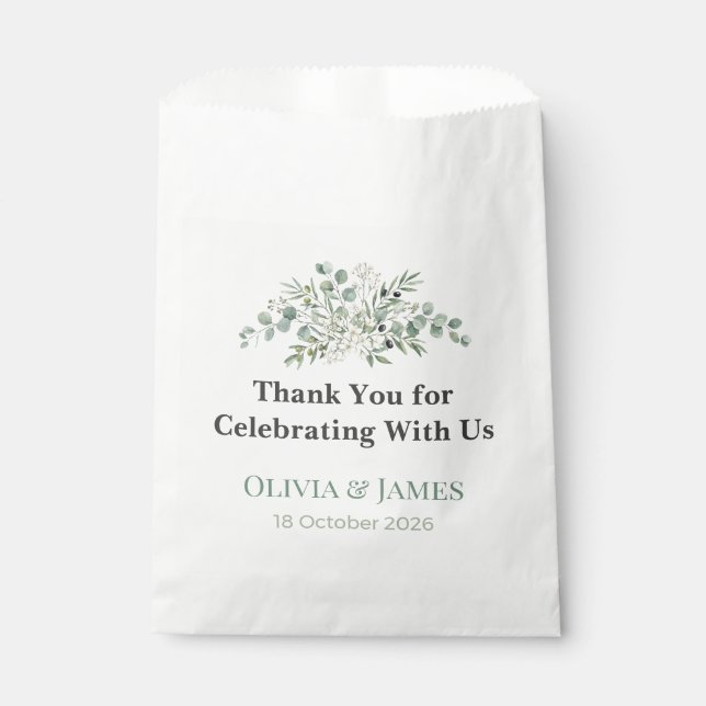 Elegant Botanical Wedding Favor Bags Geschenktütchen (Vorderseite)