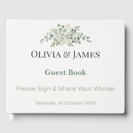 Elegant Botanical Wedding Guest Book Gästebuch