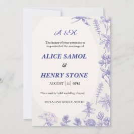 Elegant Botanical Wedding Invitation Template Einladung
