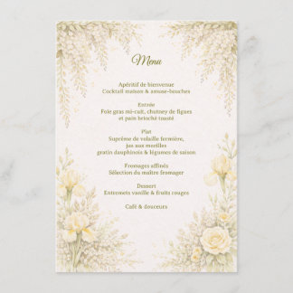 Elegant Botanical Wedding Menu