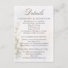 Elegant Botanical Wedding/Reception Details Card Begleitkarte