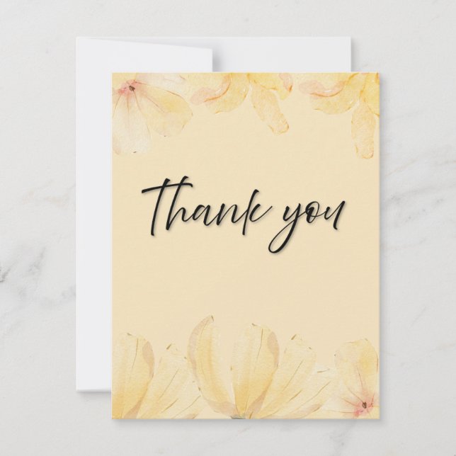 Elegant Botanical Wedding Thank You Card Dankeskarte (Vorderseite)