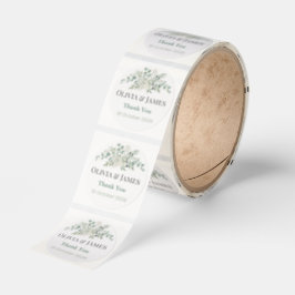 Elegant Botanical Wedding Thank You Sticker