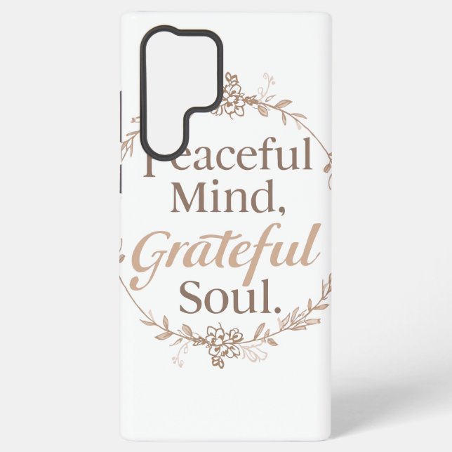 Elegant Botanical Wreath with Zen Quote Samsung Galaxy Hülle (Rückseite)