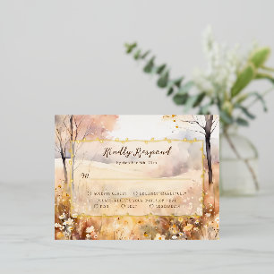 Elégant Botanique Automne Boho Wedding Carte RSVP