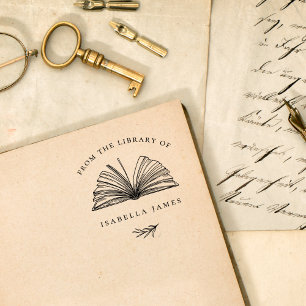 Elegant botanisch aus der Bibliothek des Individue Gummistempel