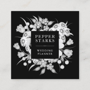 Elégant Bouquet de fleurs blanches   CARTE DE VISI