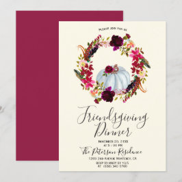Elégant Bourgogne Floral Friendsgiving Invitations