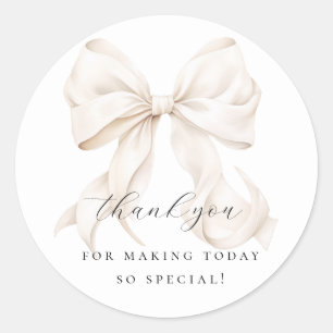 Elegant Bow Brautparty Gift Runder Aufkleber