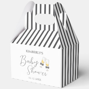 Elegant Bow Champagne Sip & See Baby Shower Geschenkschachtel